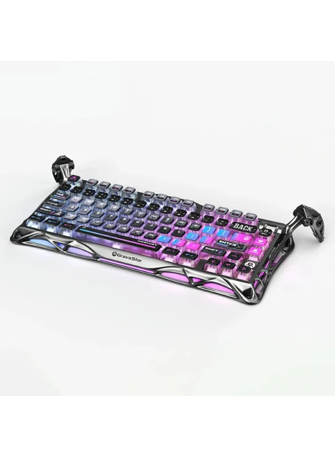 Mercury K1 Pro 75% Mechanical Gaming Keyboard, Premium Aluminum Alloy Frame, Tri-Mode Wireless, Hot-Swappable Linear Switches, RGB Lighting (Cyberpunk, 8000mAh) jxezu