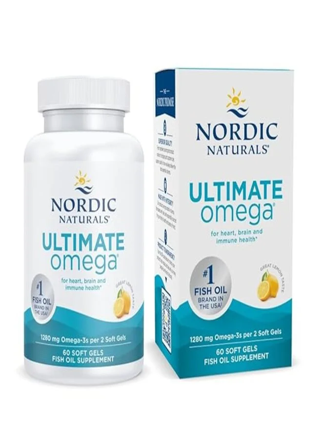 Nordic Naturals Ultimate Omega Premium Fish Oil Supplement (60 Softgels) mclqo