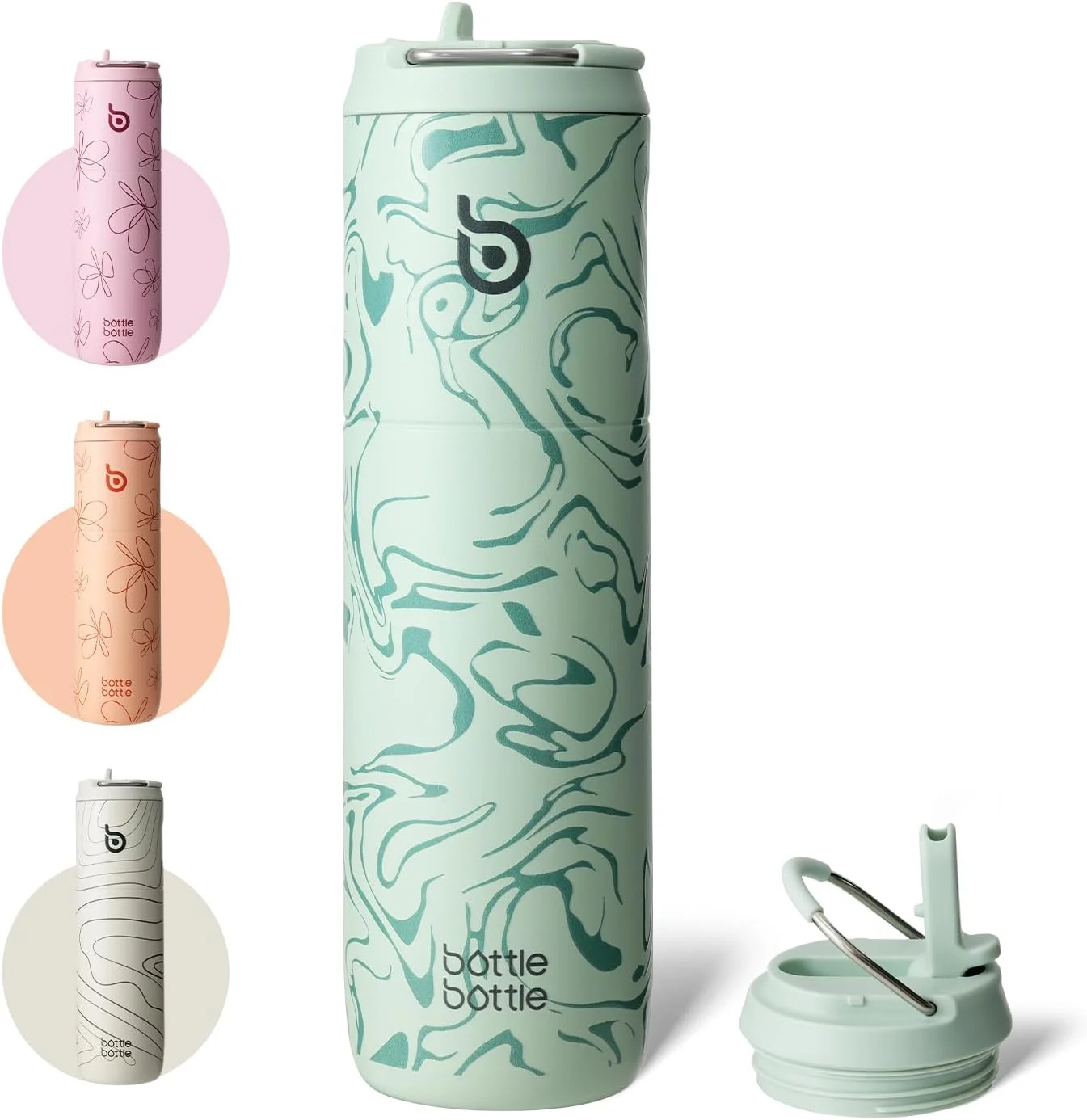 Premium Insulated Stainless Steel Water Bottle Double-Wall Vacuum Leak-Proof (Valley Green, 710 mL) nrxf9