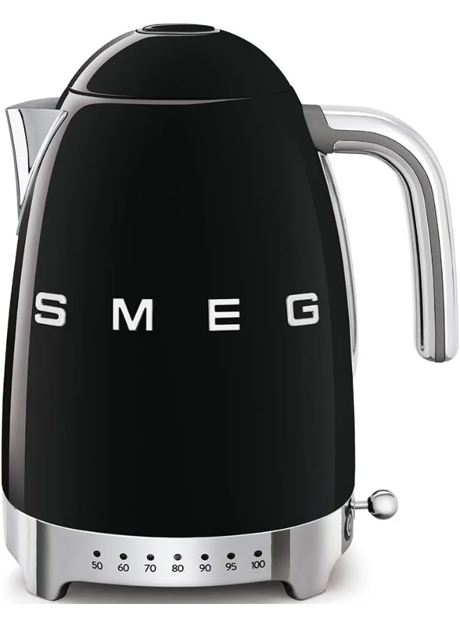 Premium Retro Electric Kettle Stainless Steel 7 Temperature Settings (Black, 1.7 L) dflqd