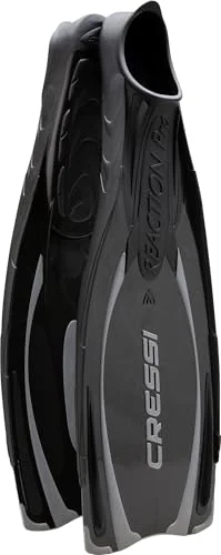 Reaction Pro Full Foot Pocket Fins Professional Diving Gear (Black, Size 42-43) z3uf7