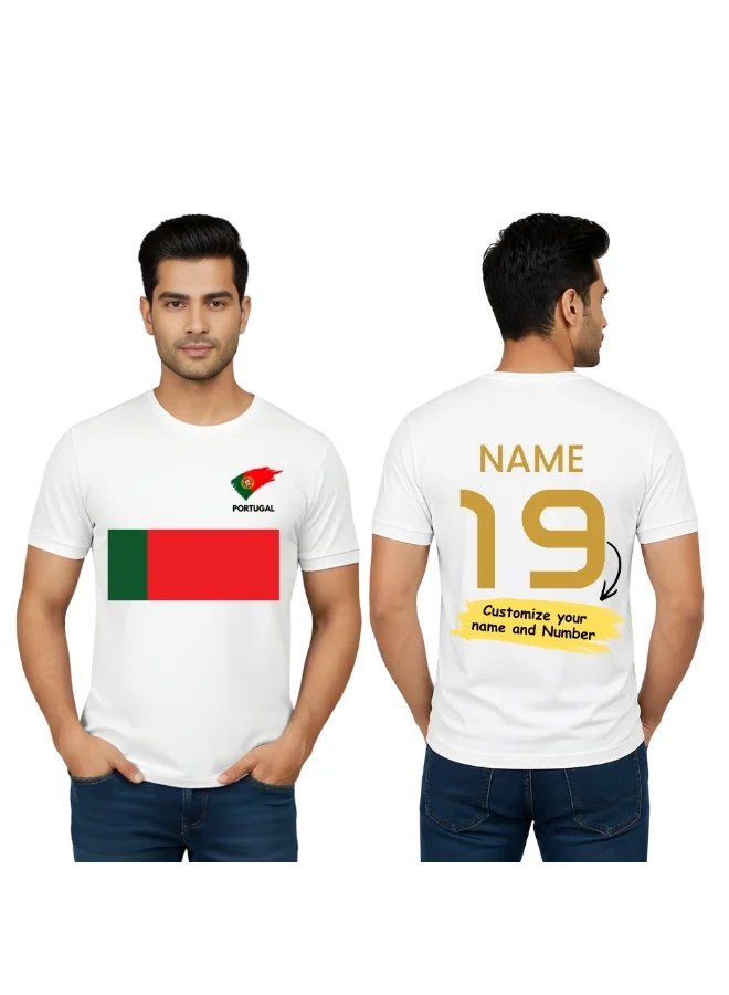 PRINTSHOP4ME Portugal National Team Football Jersey Dry-Fit T-Shirt (Customized Name Print, Men, Short Sleeve) gxz18