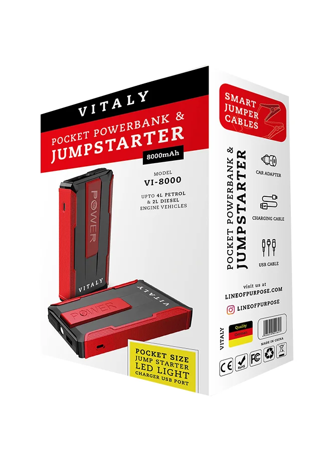 VITALY Pocket Jump-Starter Power Bank Portable Emergency Car Battery Booster (10000 mAh) jl9c1