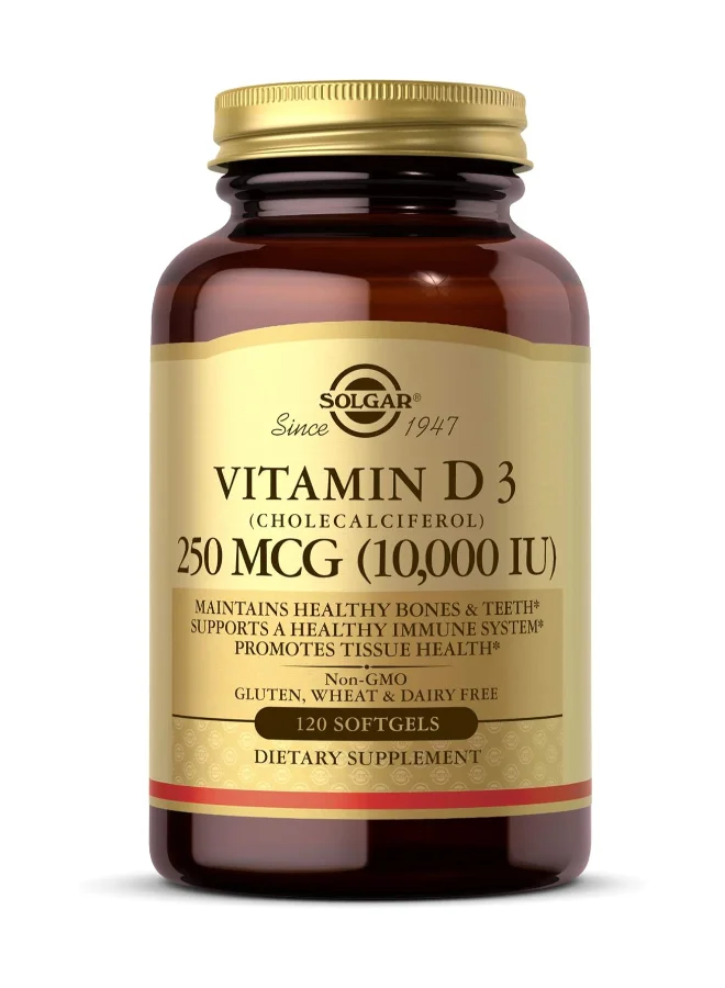 Solgar Vitamin D3 Cholecalciferol 250 mcg 10000 IU (120 Softgels) 70o89
