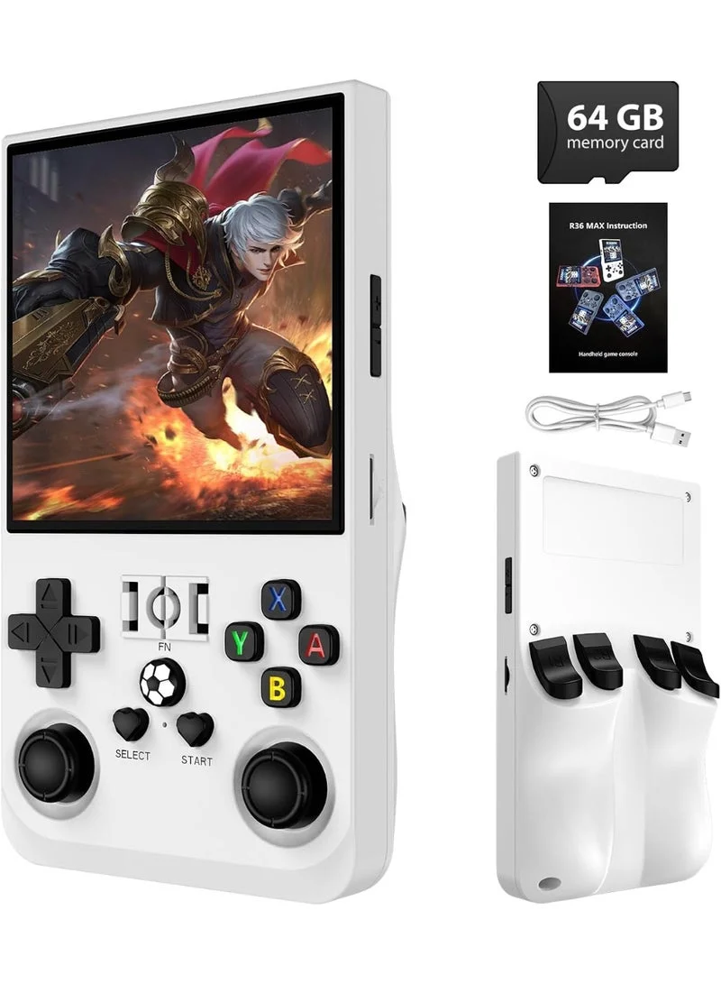 Gulf Trend Retro Handheld Game Console 4.0 Inch IPS Screen 64GB Portable Mini Arcade (White) upecf