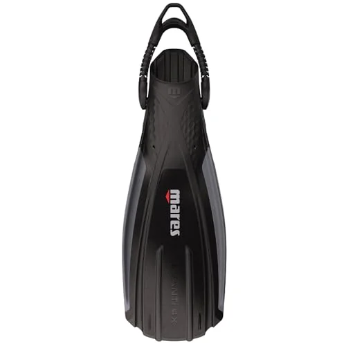 Premium Open Heel Scuba Diving Fins with Bungee Straps 4-Channel Blade Lightweight High-Thrust Snorkeling Flippers (Grey, Regular) wqcs9