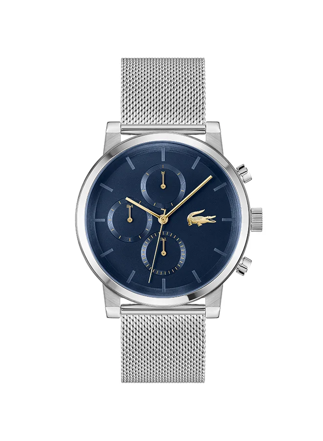 Premium Round Analog Men's Watch Stainless Steel Blue Case (One Size) v0v16