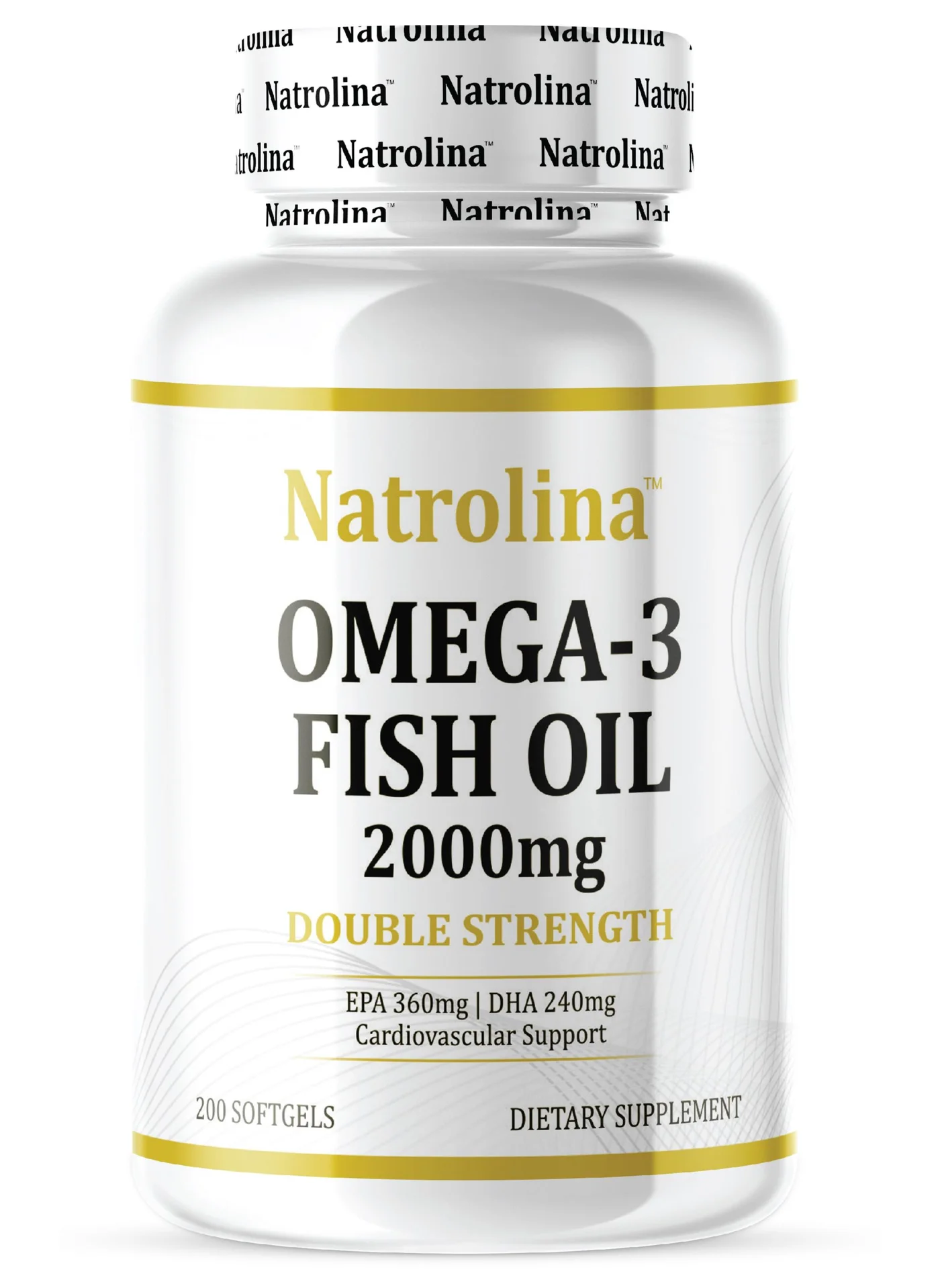 Natrolina Omega-3 Fish Oil Double Strength Cardiovascular Support (200 Softgels) 881md