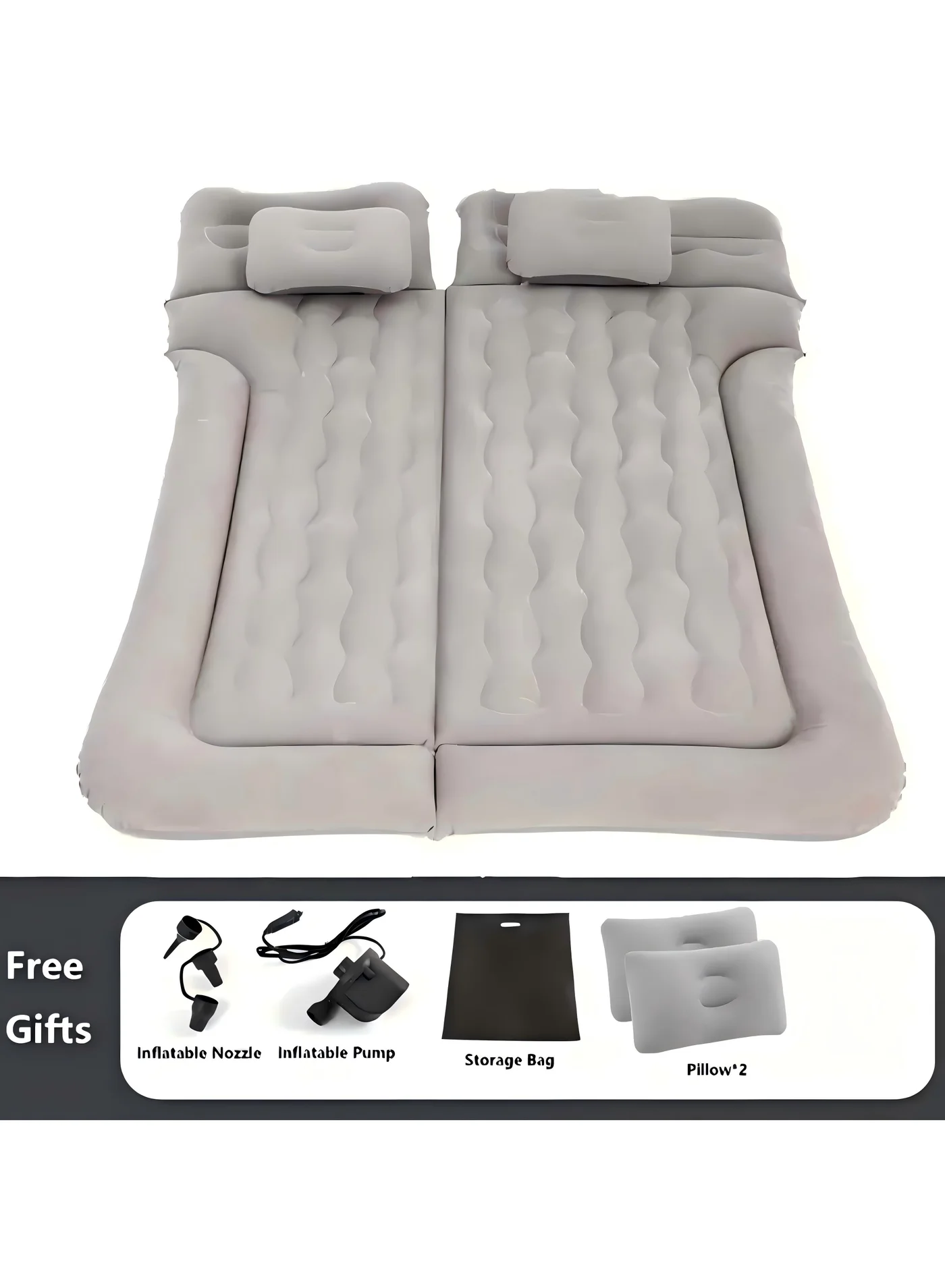 Premium Portable Inflatable Car Mattress with Electric Pump and Pillows (175 cm x 130 cm) for SUV Travel and Camping rqmde