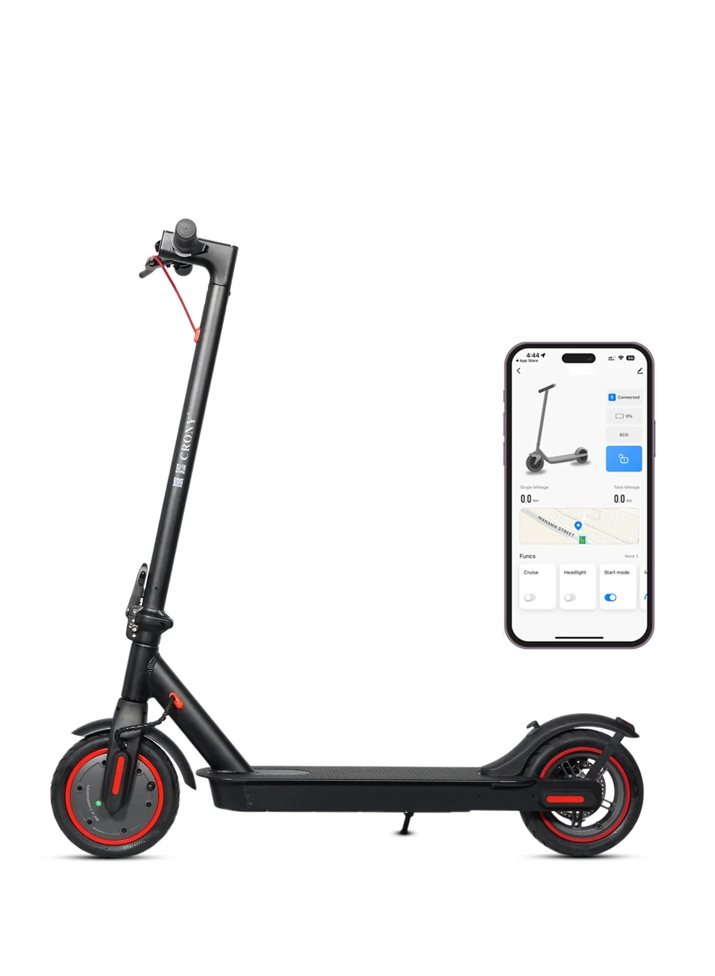 Crony Electric Scooter for Kids and Teens, Smart App-Controlled Commuter with 25km Range, 250W Motor, Aluminum Frame (Black) qd884