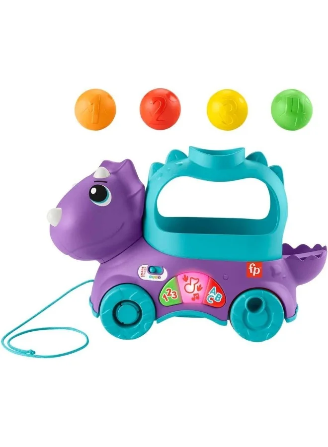 Interactive Musical Dinosaur Pull Toy for Toddlers (Educational Learning Activity, Triceratops Design, English Version) 3y8tr