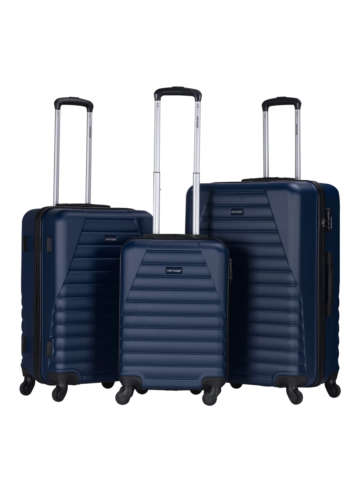 VIPTOUR 3-Piece Hard Shell Trolley Luggage Set, Durable ABS Spinner Suitcase with TSA-Approved Combination Lock (20-inch, 24-inch, 28-inch) c9v9s
