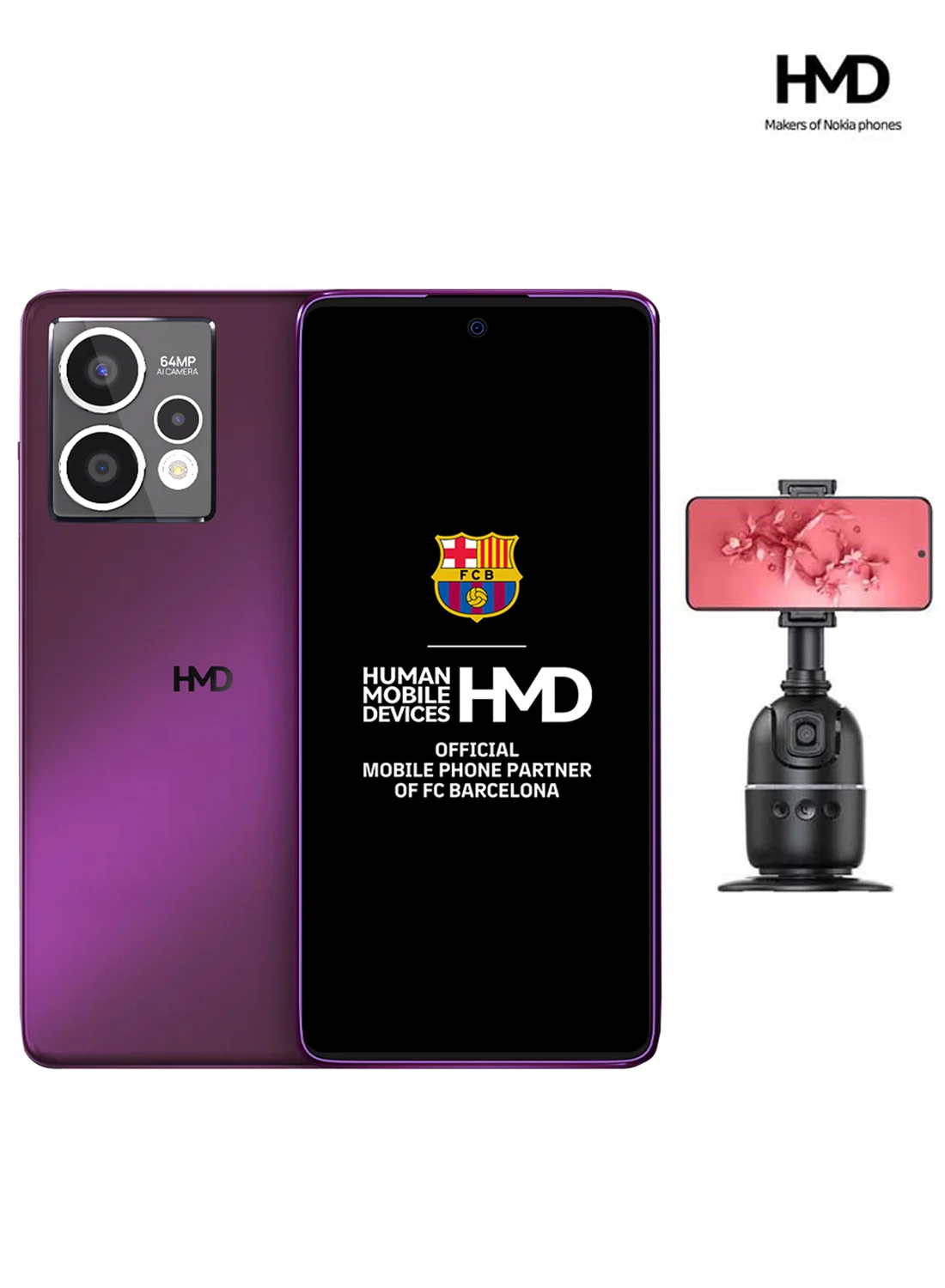 HMD Crest Max 5G Smartphone 8GB RAM 256GB Storage 360 Auto Face Tracking Camera (Deep Purple, 16.94 cm) u5vn5
