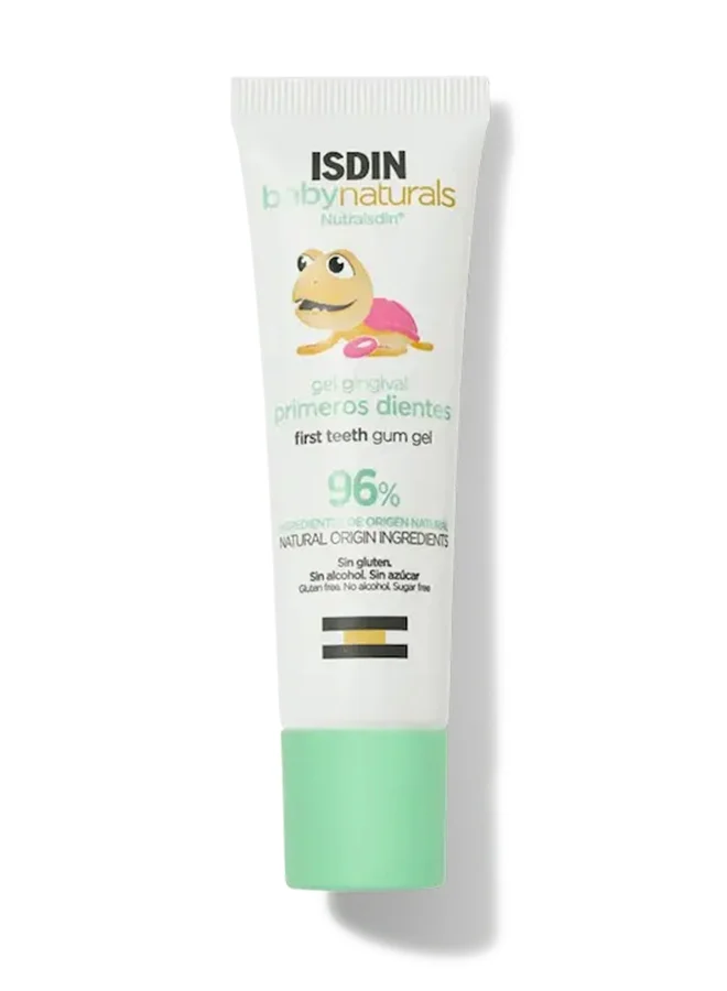 ISDIN Baby Natural Teething Gum Gel with Ginger Extract for Irritated Gums (30 mL) oy29m