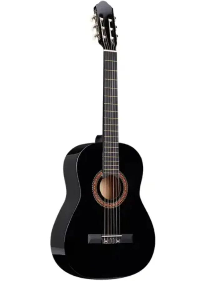 MegArya 34-inch Classical Acoustic Guitar with Nylon Strings and Truss Rod for Beginners (Black) nua7l