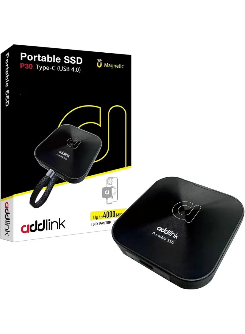 Addlink P30 Portable External SSD 2TB High-Speed Solid State Drive with Magnetic Attachment (USB Type-C 4.0, 40Gbps, 4000MB/s) for Smartphone and Laptop 0aybv