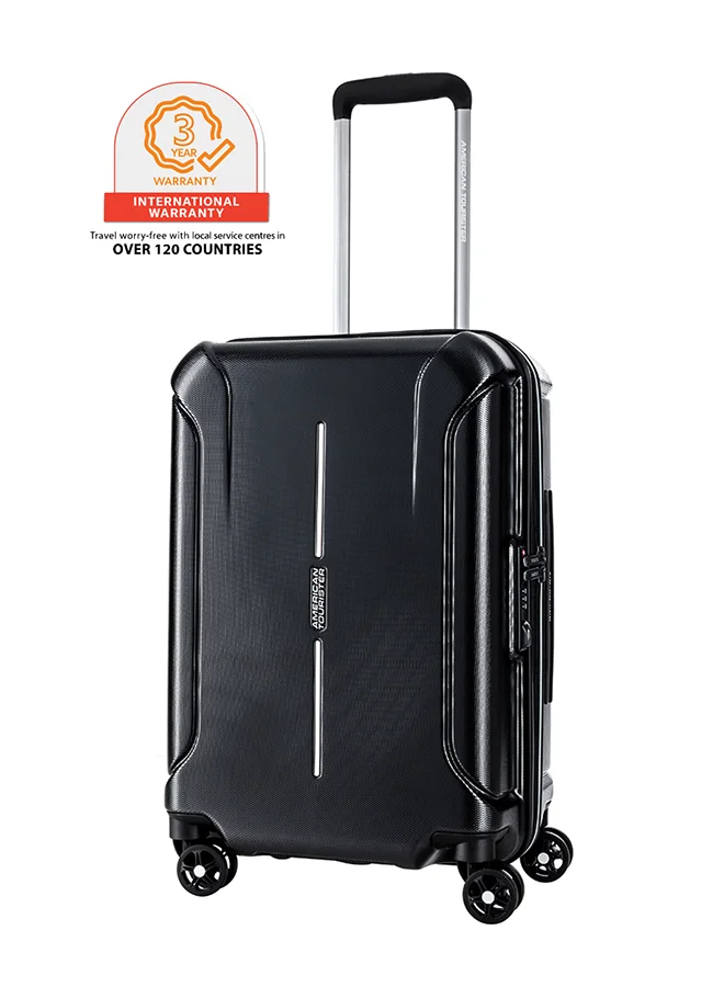 Premium Hard Shell Spinner Suitcase (Diamond Black, 68 cm) Expandable Polycarbonate Check-In Luggage with Security Zipper lwxqp