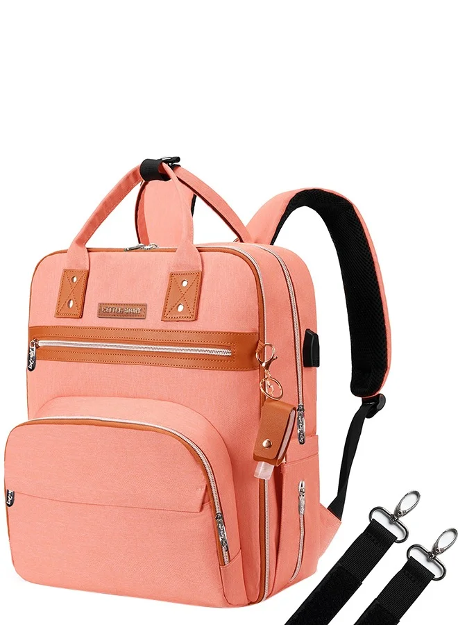 Little Story 2-in-1 Diaper Bag with Stroller Hooks and Sanitizer Holder (Pink, One Size) 2l96q