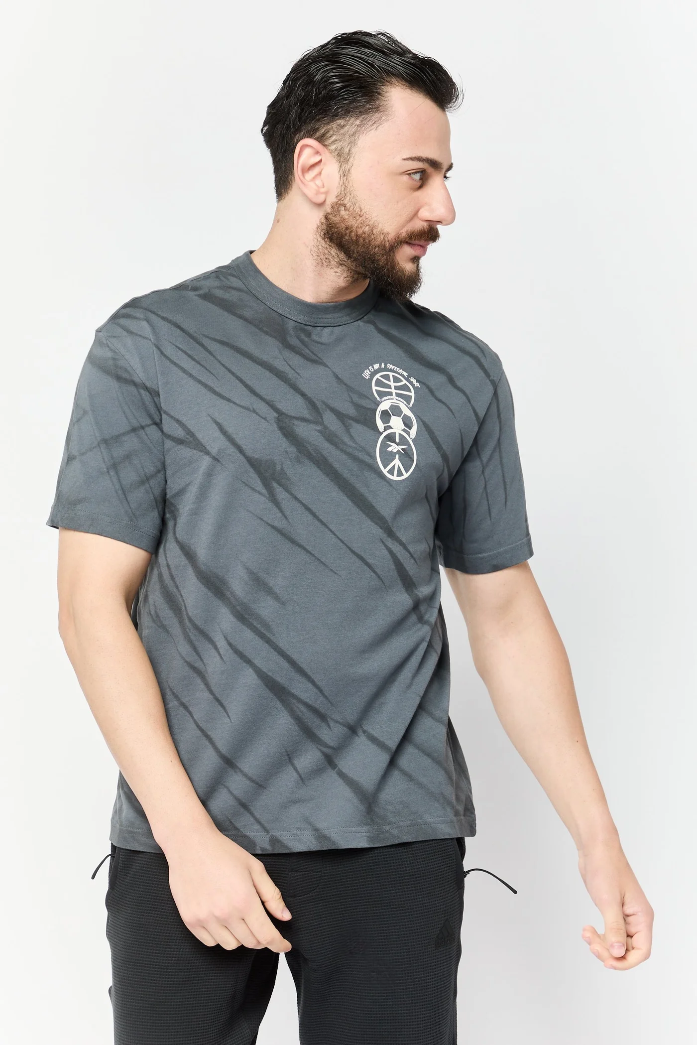 Premium Men Sportswear Running T-Shirt Short Sleeve Athletic Performance Top (Charcoal, Large) ntfjj