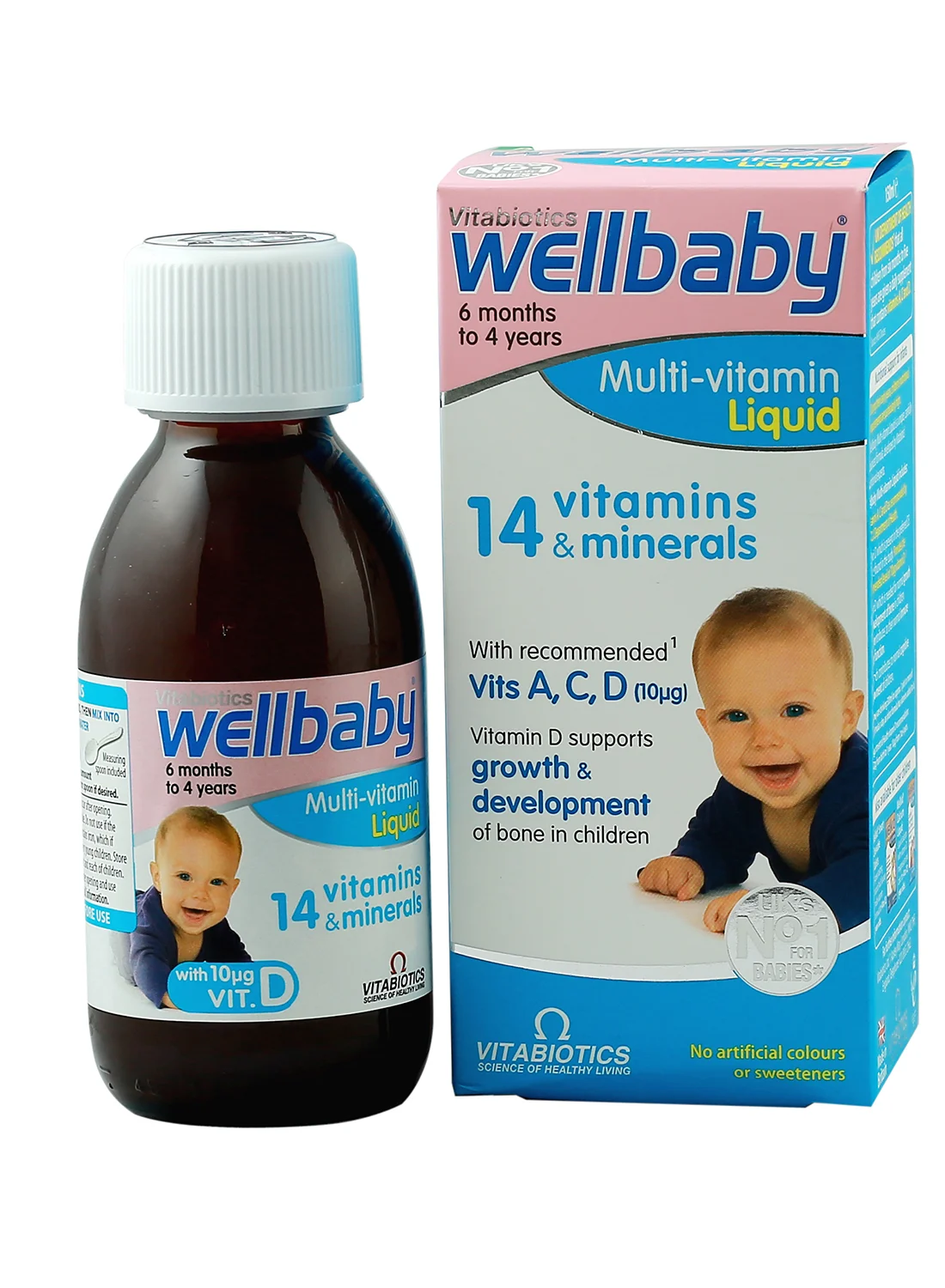 Vitabiotics Wellbaby Multi-Vitamin Liquid Supplement (150 mL) for Infants and Toddlers x4000