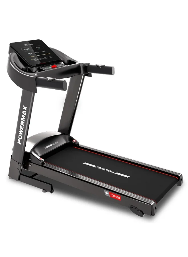 Premium Motorized Home Treadmill with 4HP DC Motor, 14km/hr Top Speed, 4-Level Manual Incline, Bluetooth Connectivity, and Foldable Design (110kg Capacity) rrkf7