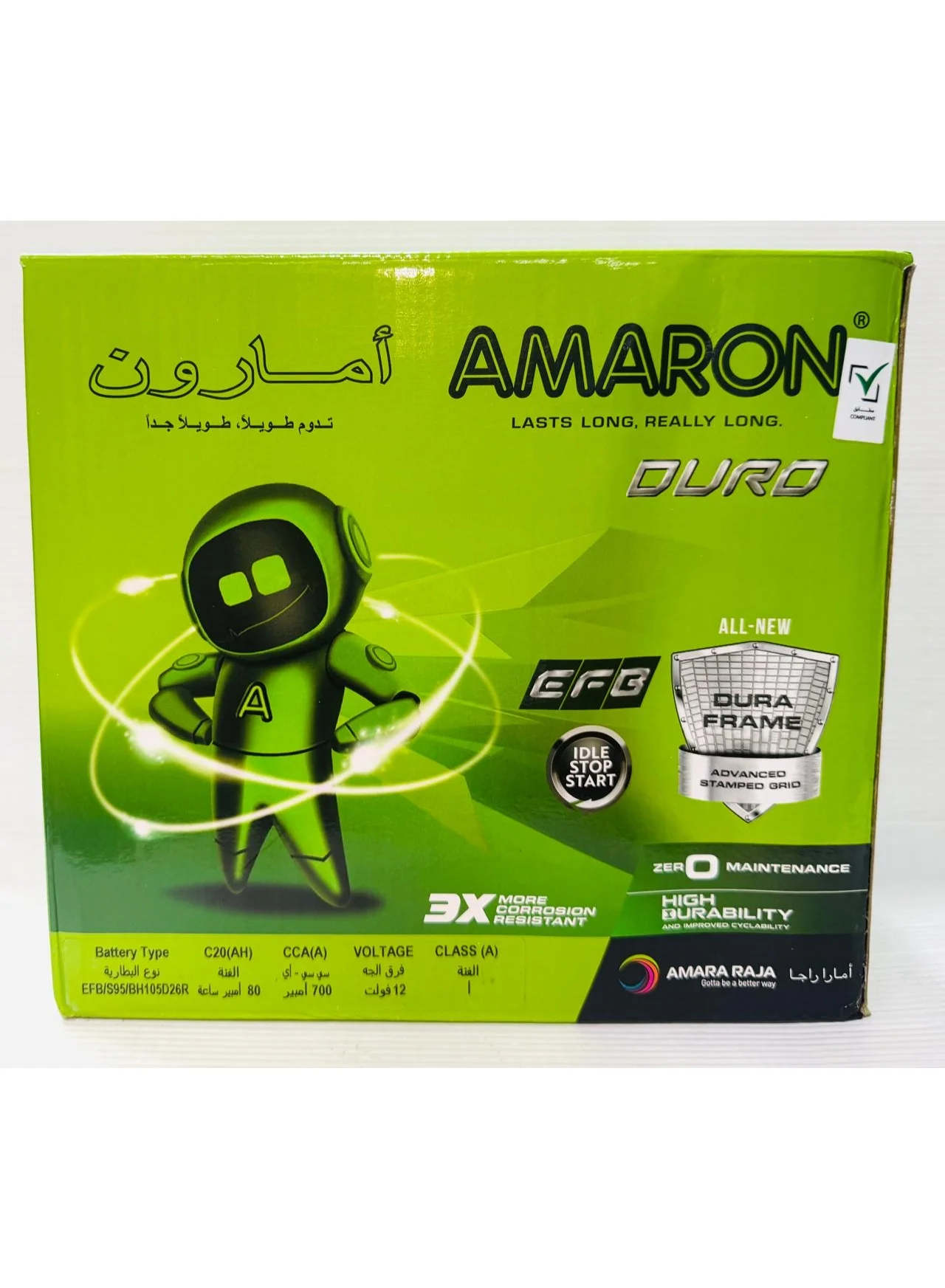 Amaron Car Battery 12V 80AH 105D26R R-Layout High-Performance Automotive Power Source cckjt