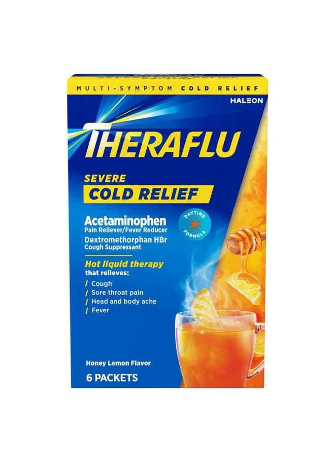 Premium Daytime Cold Relief Powder Honey Lemon Flavor (6 Pack) zjfyn