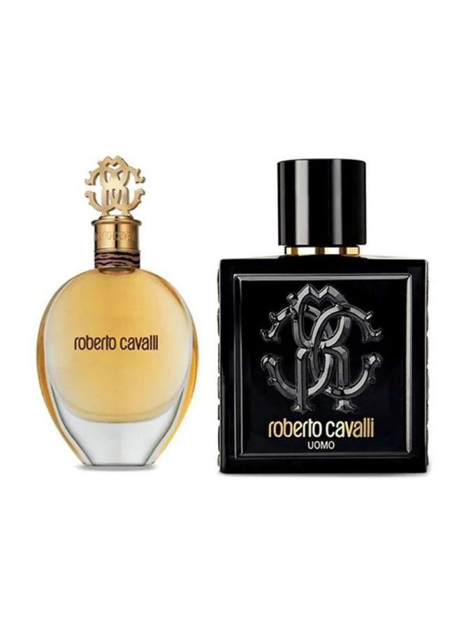 Roberto Cavalli Signature Fragrance Duo Set for Men and Women (75 mL and 100 mL) 3akza
