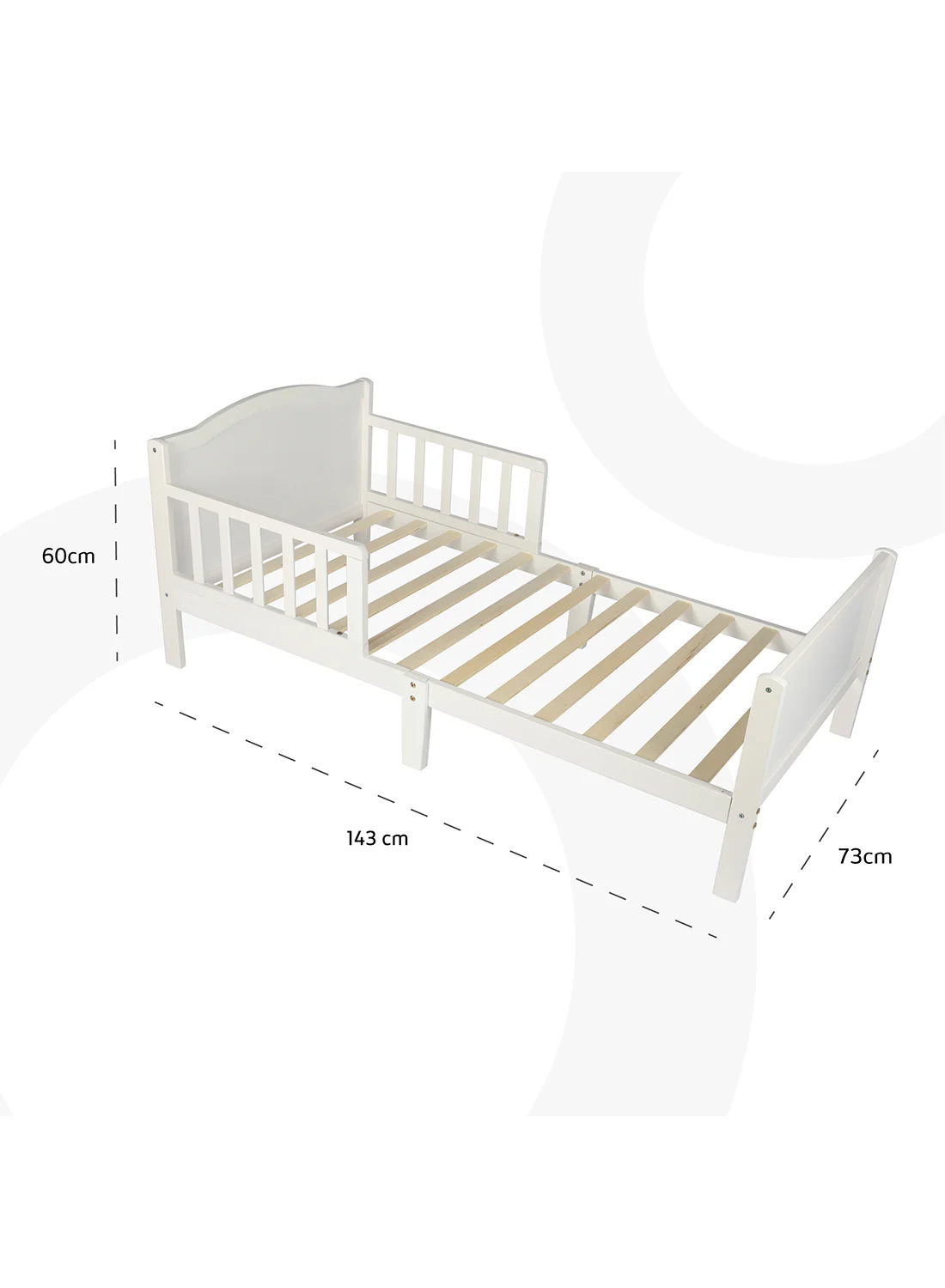 Moon Wooden Toddler Bed Premium Sturdy Frame for Kids (143x73x60 cm) 3hl79