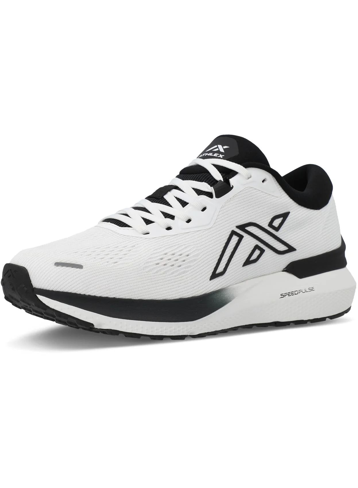 Athlex Men's Running Shoes Lightweight Breathable Mesh Performance Footwear (White/Black, 42 EU) xv7aw