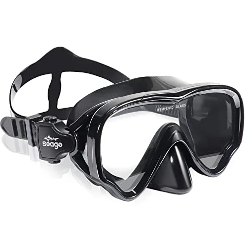 Seago Kids Snorkel Mask Diving Goggles with Nose Cover (Clear, One Size) Premium Anti-Fog Swimming Equipment for Youth y1044
