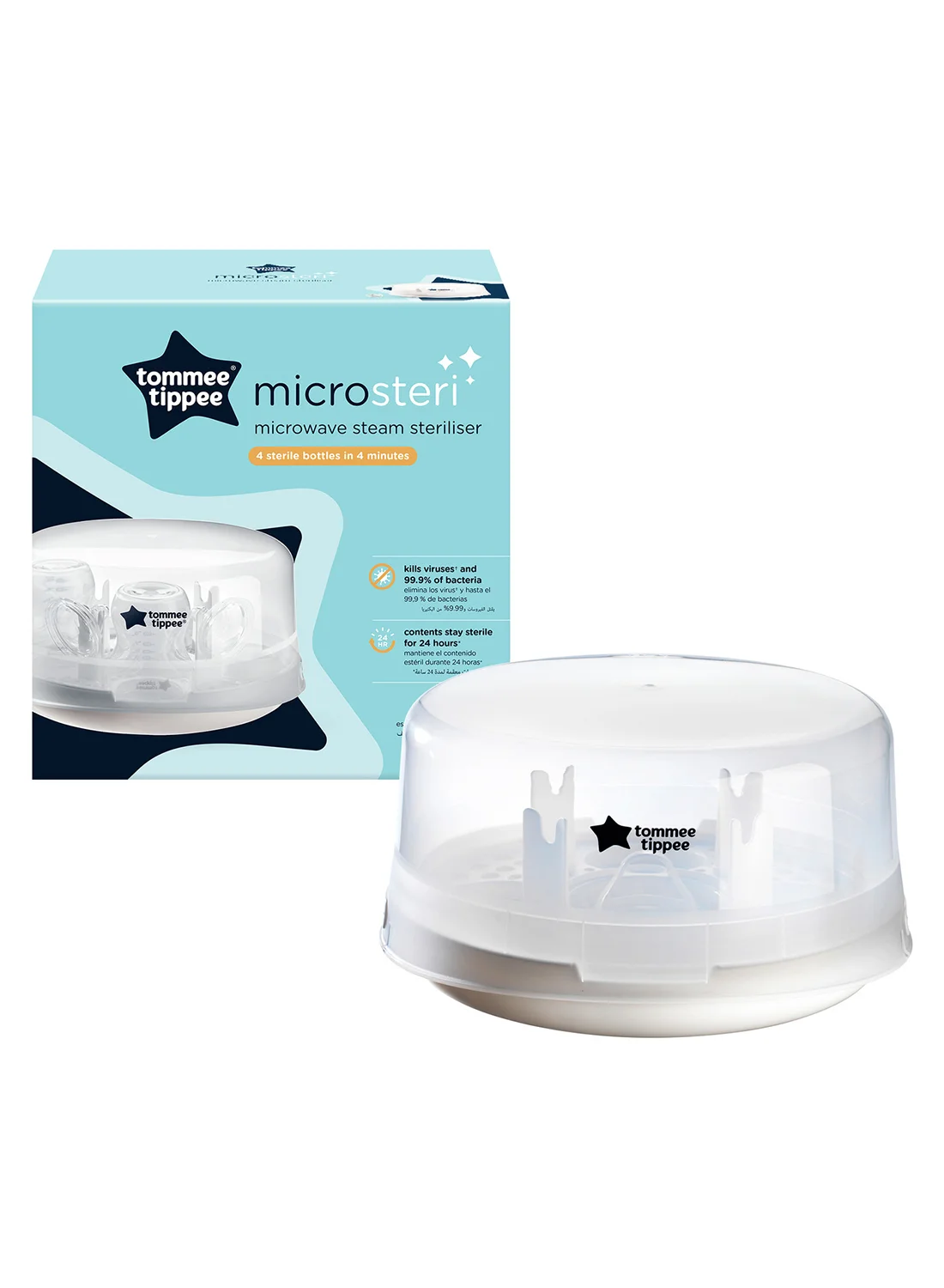 Premium Microwave Steam Sterilizer for Baby Bottles and Accessories (4-Minute Cycle, Newborn) osv9p