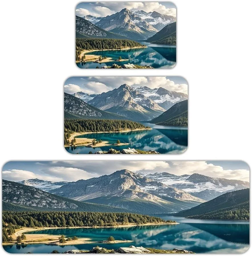 Premium Cushioned Anti-Fatigue Kitchen Floor Mats (3-Piece Set, Waterproof Non-Slip Standing Desk Rugs for Home and Office) hil23