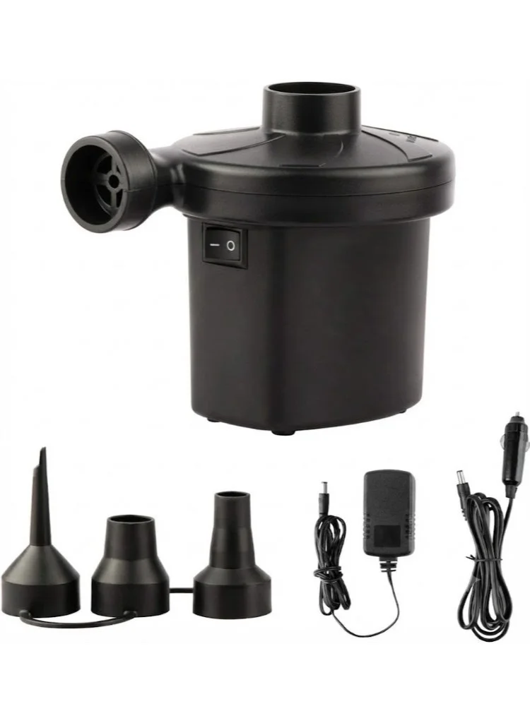 Lynacz Portable Electric Air Pump High-Speed Inflator and Deflator for Inflatable Mattresses Pool Floats and Camping (Black) p9a4q