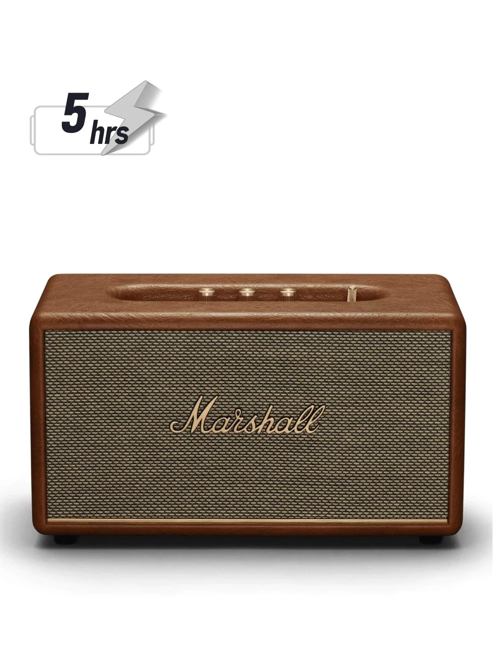 Premium Home Wireless Speaker 50W Bluetooth 5.2 Multi-Input Audio System (Brown, 35cm x 20cm x 19cm) q3ui3
