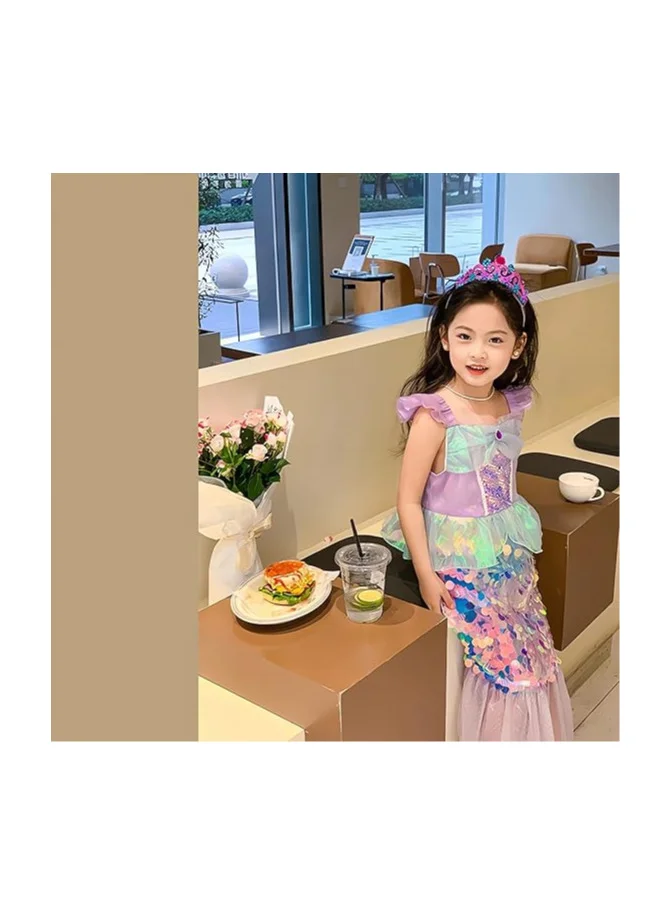 AUTOYSUR Girls Mermaid Princess Dress Up Costume Premium Fabric (Kids) 4vf7c