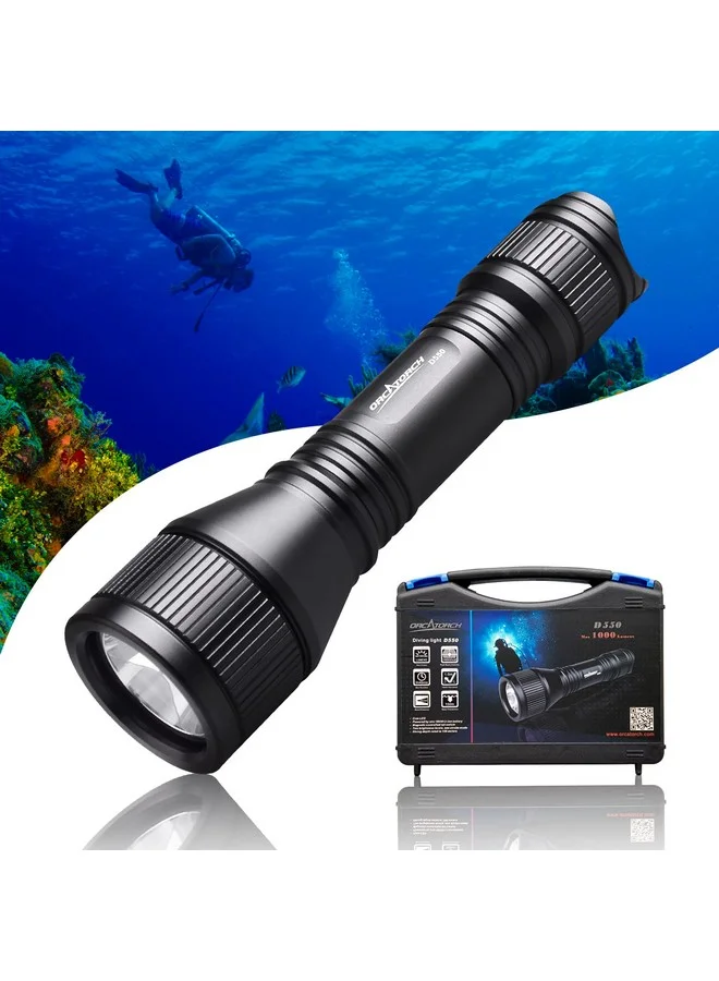 ORCATORCH D550 Scuba Dive Light 1000 Lumens Underwater Flashlight (IP68 Waterproof, 150 Meters Submersible, 3 Modes) z3nck