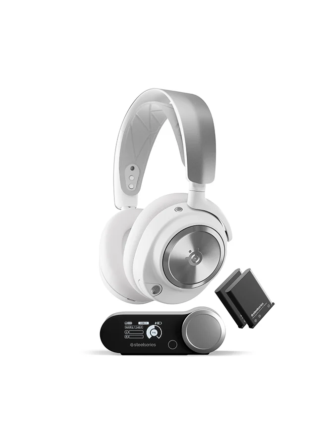 Premium Wireless Gaming Headset with Noise-Cancelling Microphone and High-Fidelity Audio (White, One Size) cewta