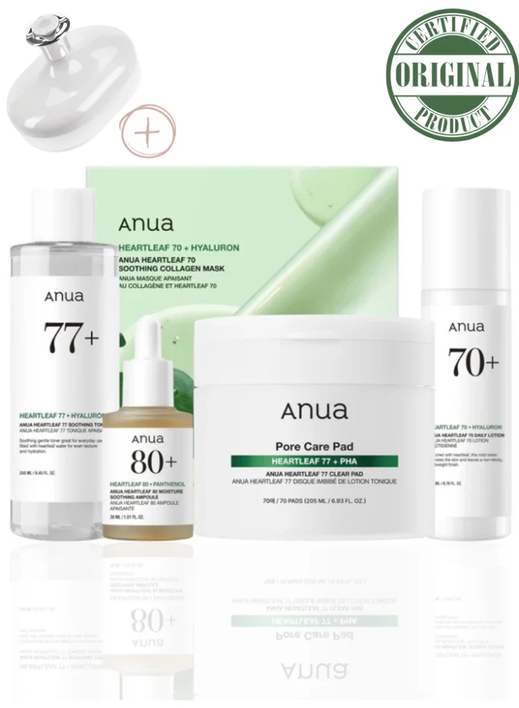 Anua Heartleaf Soothing & Hydration Skincare Set Premium Facial Care Collection for Sensitive Skin (1023 mL) klbqq