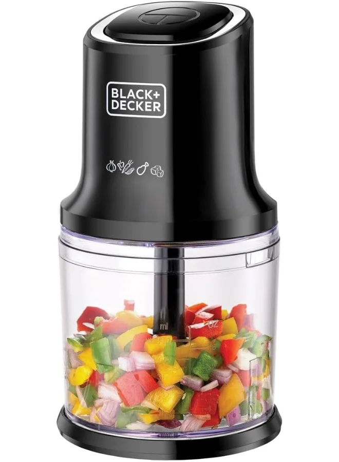 Premium Vertical Food Chopper with 4 Stainless Steel Blades and 500W Motor (Black, 500 mL) opare