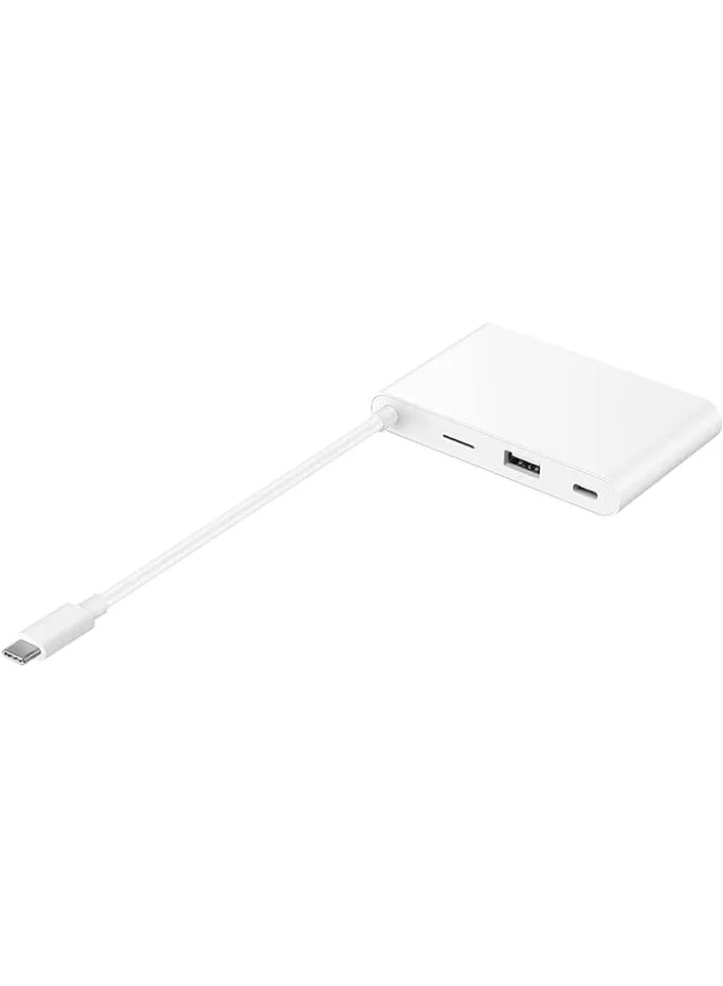 Smart USB-C Docking Station Multi-Port Hub Adapter (White, 1 Piece) nb4s6