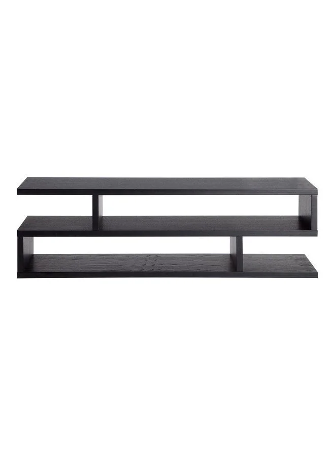 Modern Home TV Stand and Coffee Table Set Premium MDF Construction (Black, 110x30x45cm) 64s9x
