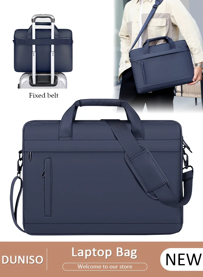 DUNISO Laptop Bag 15.6 Inch Water-Resistant Computer Briefcase Professional Business Messenger Shoulder Bag (Black, 15.6 Inch) u64tf