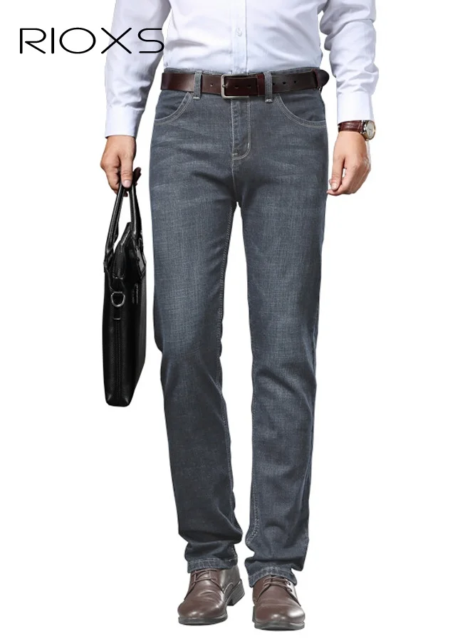 RIOXS Men's Slim Fit Straight Leg Denim Jeans (Vintage Wash, Stretch Fabric) Premium Casual Pants for Daily Wear cm4x2