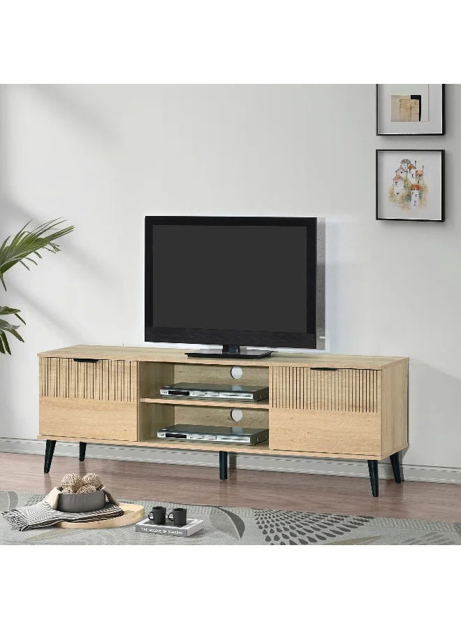 Home Box 2 Door TV Unit Media Console for TVs Up to 70 Inches (Oak, 160 cm) yfu52