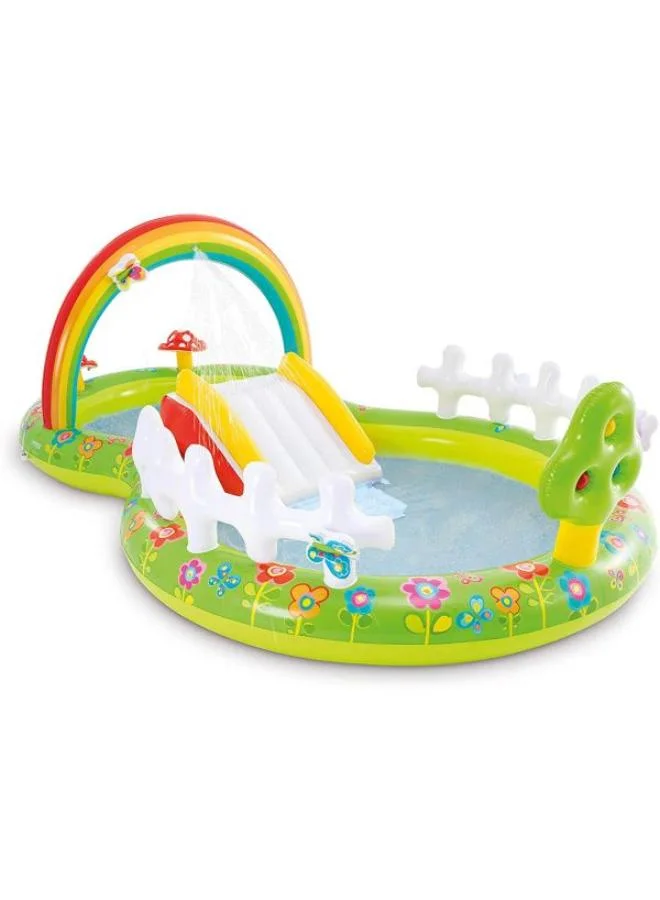 Inflatable Garden Play Center Pool with Integrated Slide and Sprayer (290 cm x 180 cm x 104 cm) ijsu9