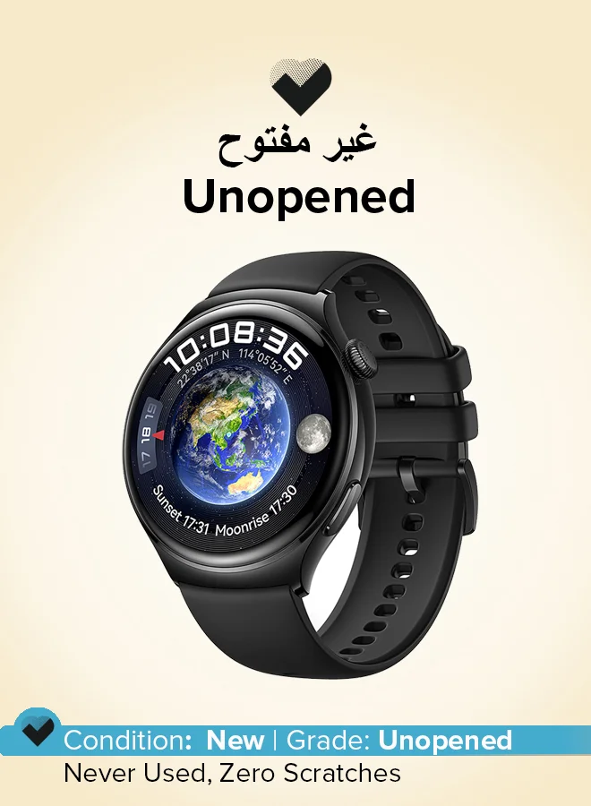 Smart Premium 48mm Smartwatch with 3D Curved Glass, eSIM Cellular Calling, ECG Analysis and Activity Tracking (Black, 48 mm) 4rbny