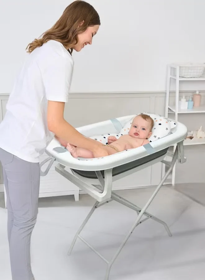 WALALLA Foldable Baby Bath with Stand and Integrated Thermometer (Large, 80 cm) f375k