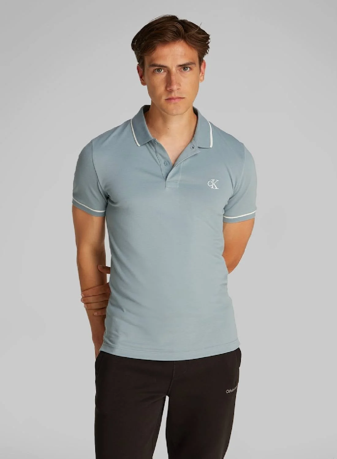 Premium Slim Fit Polo Shirt for Men Breathable Cotton Casual Wear (Black, Large) heo4c