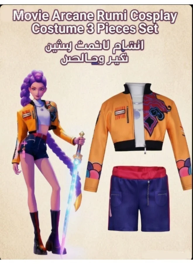 Anime Inspired Cosplay Costume for Girls Stage Performance Halloween Party Outfit (Multicolor, Kids) 8e3py